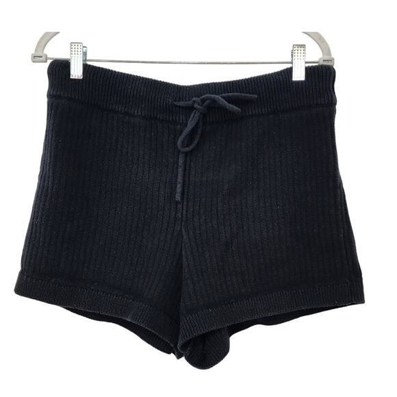Reformation Sanzo Women's‎ Knit Shorts Size Medium Black Pull On Sweater Shorts - Picture 2 of 6